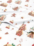Christmas Sheet Set, Gingerbread House, Holiday Xmas Bedding Set - Twin