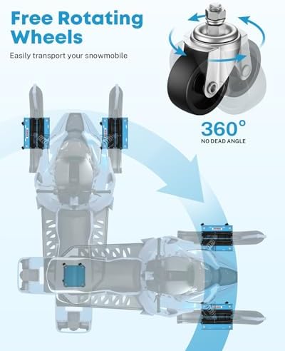 Kohree Snowmobile Dolly Set, Heavy Duty, Carries up to 1500 lbs, 3PCS