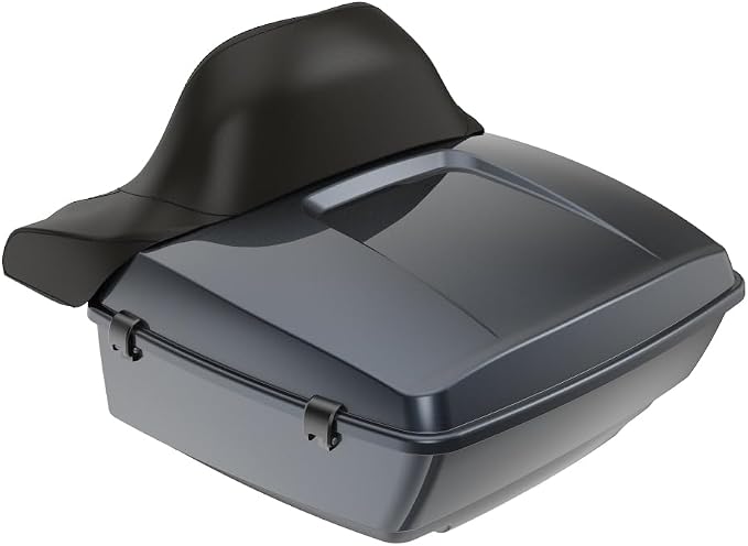 Advanblack Road Glide Tour Trunk Pack Black Tempest King Tour Trunk Pack Luggage +Wrap-Around Backrest Pad for '97-'25 Harley Touring Road King Street Glide Electra Glide CVO models