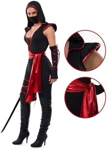 Spooktacular Creations Halloween Ninja Costume for Women with Ninja Mask for Adult Halloween Costume Party