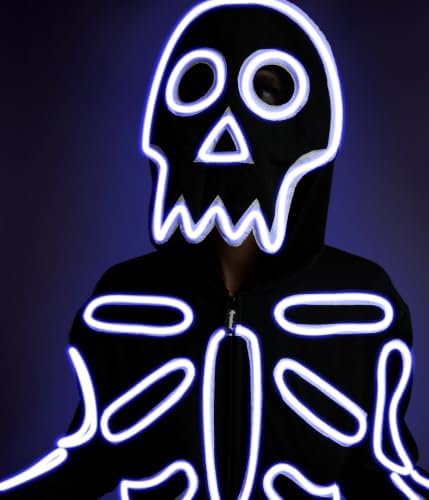 Tipsy Elves Men's Halloween Skeleton Costume Hooded Jumpsuit Adult Onesie
