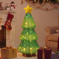 27.5-Inch Lighted Christmas Tree for Outdoor Christmas Decorations, Battery Operated Pop-Up Decor with 45 Warm White LEDs, 8 Lighting Modes, Timer, Collapsible Design for Porch, Yard and Lawn