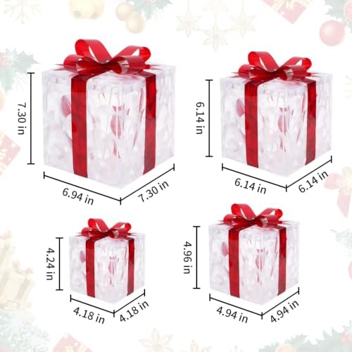 Set of 4 Christmas Lighted Boxes, Multicolor Holiday Indoor Decor