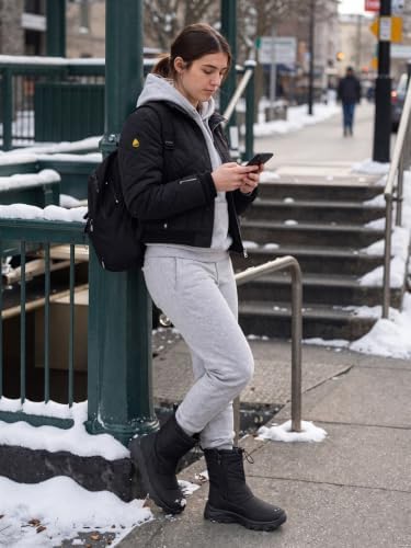 TEMOFON Winter Snow Boots for Women: Comfortable Warm Fur Lined Ankle Boot