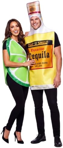 Adult Tequila Bottle and Lime Wedge Couples Costume Set | 2 Piece Food and Drink Outfits for Parties, Halloween