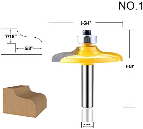 LEATBUY 1/4-Inch Shank Door&Drawer Front Edging Router Bit Set 4 PCS, Woodworking Milling Cutter Tools, Carbide CNC Router Grooving Mill Tool Router Bits Sets (Panel)