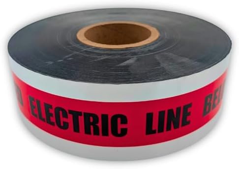 ACE Supply Buried Electrical Line Caution Tape - Detectable Underground Tape - 3 Inch x 1000 Ft Length, 5 Mil - Buried Electrical Tape Used for Utility Marking Tape