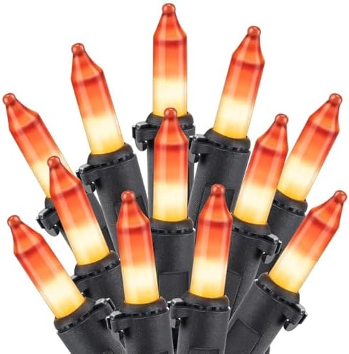 Minetom 100-count 20Ft Yellow & Orange Candy Corn Incandescent