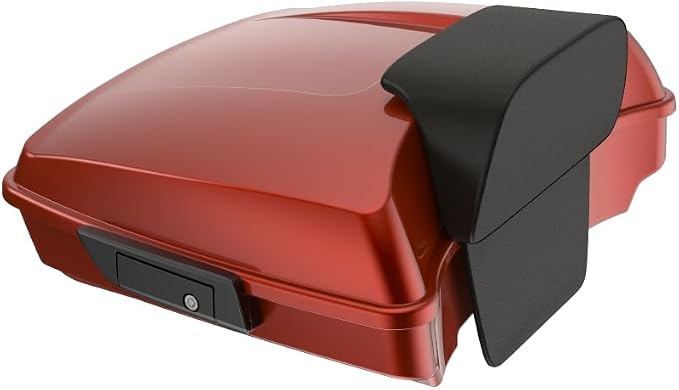 Advanblack Road Glide Tour Trunk Pack Red Rock Razor Tour Trunk Pack Backrest Pad for '97-'25 Harley Touring Road King Street Glide Electra Glide CVO models