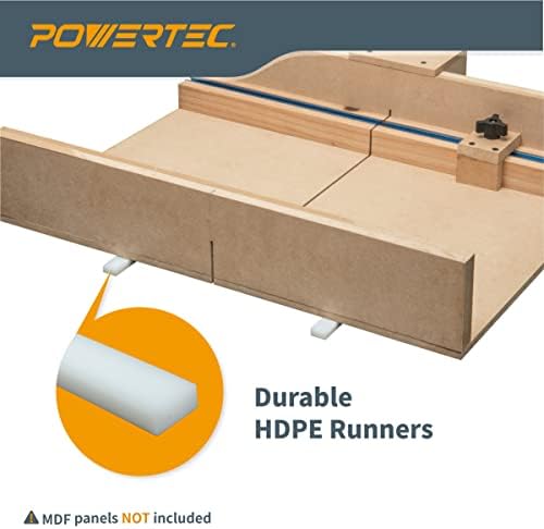 POWERTEC 8PK Crosscut Sled Miter Bar for Table Saw Sled, 3/4" x 3/8" x 17" with Predrilled Holes & Screws for Router Table, Bandsaw, Taper Jig, Table Saw Accessories for Woodworking (71793-P2)