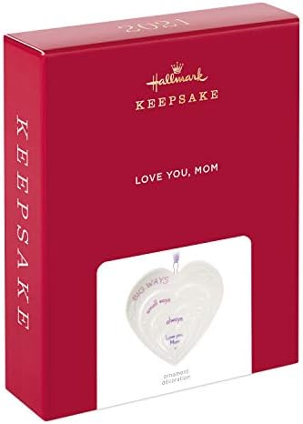 Hallmark Keepsake Christmas Ornament 2021, Love You, Mom Hearts, Porcelain