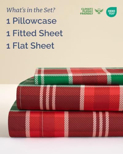 Christmas Sheet Set, Highland Tartan, Holiday Xmas Bedding Set - Twin XL