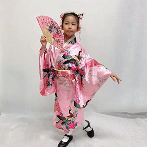 Japanese Traditional Dress Kimono Robe for Kids Girls Costume