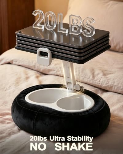 Miledi Tablet Pillow Stand for Bed with 360° Rotating Holder, Black
