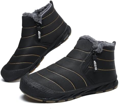 ziitop Snow Boots Mens Waterproof Winter Boots Fur Lined Warm Ankle Boots