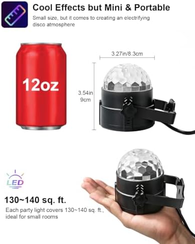 Luditek Sound Activated Party Lights with Remote DJ Lighting, Disco Ball Strobe Stage Light for Home Room Dance Parties Birthday Karaoke Stocking Stuffers New Years Eve Halloween Christmas Decorations