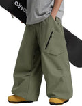 GSOU SNOW Mens Womens Ski Snow Pants Baggy Snowboard Pants Waterproof