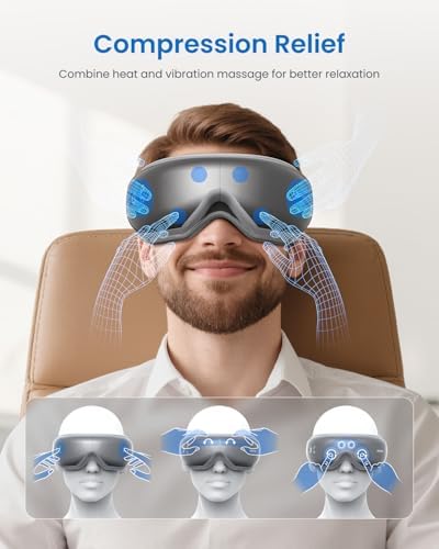 RENPHO Eyeris 1 Eye Massager with Heat, Birthday Gifts for Men and Women, FSA Eligible HSA, Smart Eye Mask for Head Tension and Screen Fatigue, Eye Strain (Pack of 2)