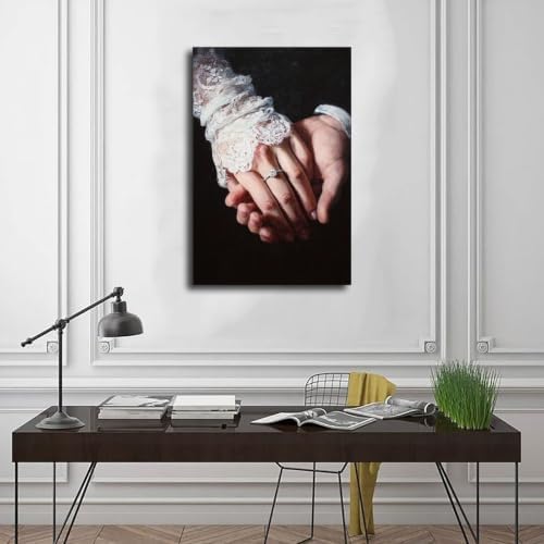 JDBeehpy Happiness Hold Hands Ring Canvas Wall Art Prints Unframed 12x18in