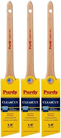 Purdy 144080115 Clearcut Series Dale Angular Trim Paint Brush, 1-1/2 inch - 3 Pack