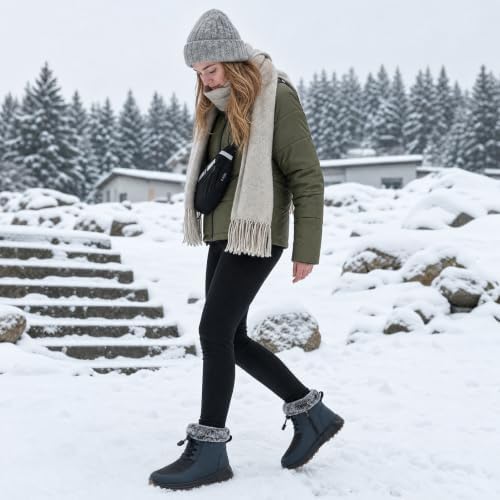 Waterproof Winter Boots For Women: Faux Fur Lined Side Zip Booties