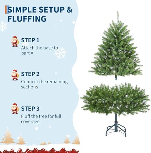 Garvee 6 ft Artificial Christmas Tree Prelit, PVC Xmas Tree