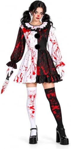 Clown Costume for Women, Clown Dress Set for Halloween