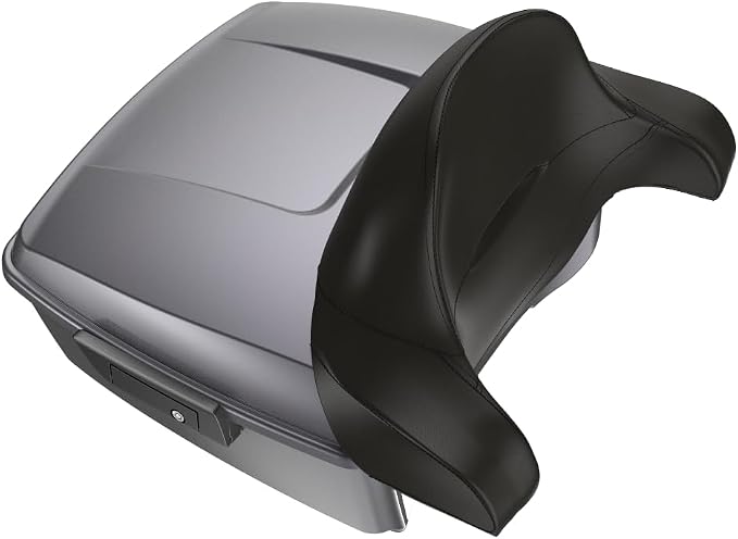 Advanblack Road Glide Tour Trunk Pack Smoke Gray King Tour Trunk Pack Luggage +Wrap-Around Backrest Pad for '97-'25 Harley Touring Road King Street Glide Electra Glide CVO Models