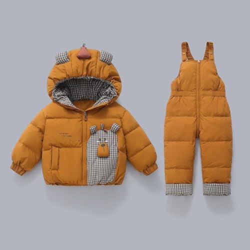 Girls Boys Bib Snow Pants and Ski Jacket Water-Resistant Insulated Snowsuit