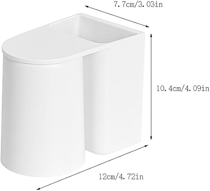 Toothbrush Rack Wall-mounted Toothbrush Holder White Toothpaste Holder Hanging Storage Rack Space Saving with Magnetic Cup Bathroom Toothbrush Holder, S12cm