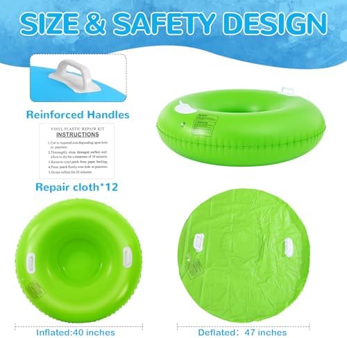 Shappy 4 Pack Inflatable Snow Tubes Heavy Duty