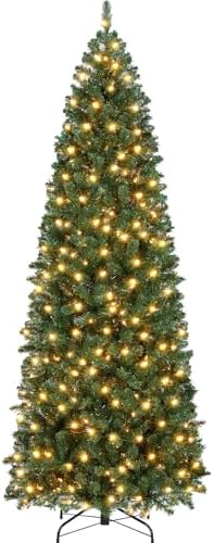 Yaheetech 7.5ft Pre-lit Pencil Artificial Christmas Tree, Green