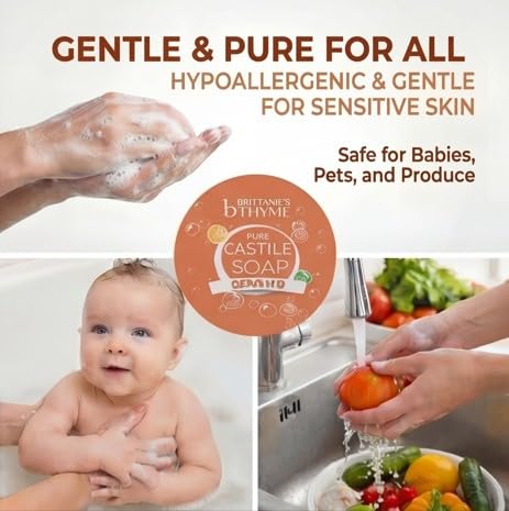 Brittanie's Pure Organic Castile Liquid Olive Oil Soap Refill, Frankincense, 1 Gallon | Face, Body Wash, Dishes, Pets & Laundry | Vegan & Gluten Free Non-GMO