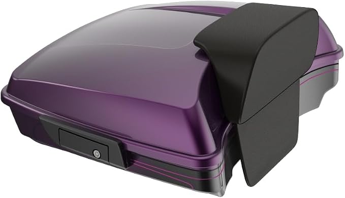 Advanblack Road Glide Tour Trunk Pack Poison Berry Razor Tour Trunk Pack Backrest Pad for '97-'25 Harley Touring Road King Street Glide Electra Glide CVO Models