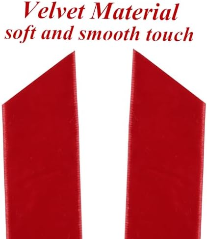 12Pcs Red Velvet Ribbon Bows Christmas Tree Decorations,5in x 10in Xmas Ornaments for Tree Home Party Front Door Wreath Holiday Decor