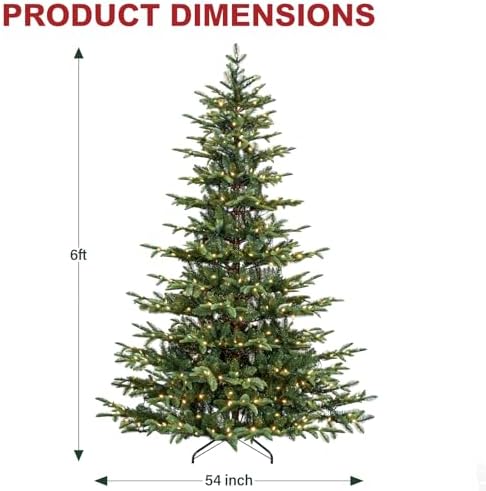 Hykolity 6 ft Prelit Sparse Christmas Tree with 330 Warm White LEDs