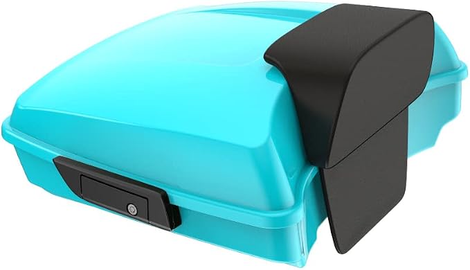 Advanblack Road Glide Tour Trunk Pack Frosted Pearl Razor Tour Trunk Pack Backrest Pad for '97-'25 Harley Touring Road King Street Glide Electra Glide CVO models
