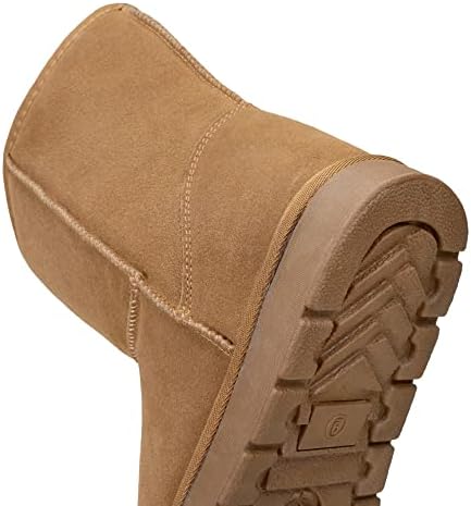 Jousen Men's Winter Boots Fur Lined Suede Snow Boots