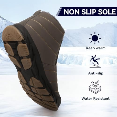Lamincoa Mens Snow Boots Water Resistant Winter Boot Fur Lined Warm Shoes