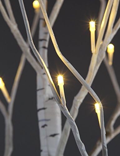 LIGHTSHARE 8 Feet 132L LED Birch Tree Lights, Warm White, for Holiday Party and Christmas Decoration, Indoor and Outdoor Use