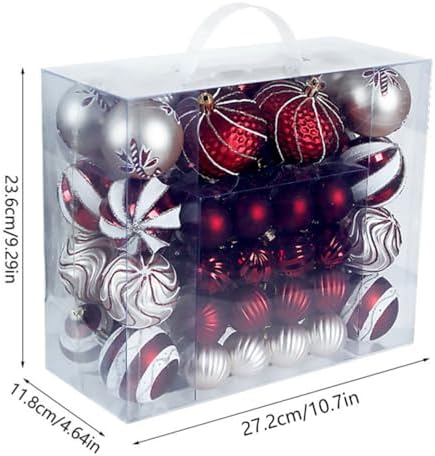 Christmas Tree Ornaments Balls Set, 48 Pcs Shatterproof Plastic Xmas Tree Decorative Baubles Hanging Ornaments for Holiday Wedding Party Home Decoration, Lake Blue