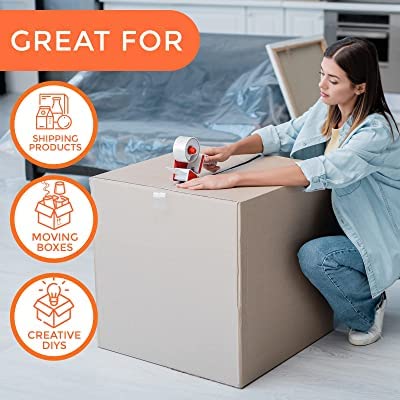 Heavy Duty Clear Packing Tape 6 Rolls 2 Inch x 110 Yards (330 Feet) Per Roll Carton Sealing Tape for Shipping Packaging Moving Office Storage & Tape Gun Refills 2 Mil 660 Total Yards