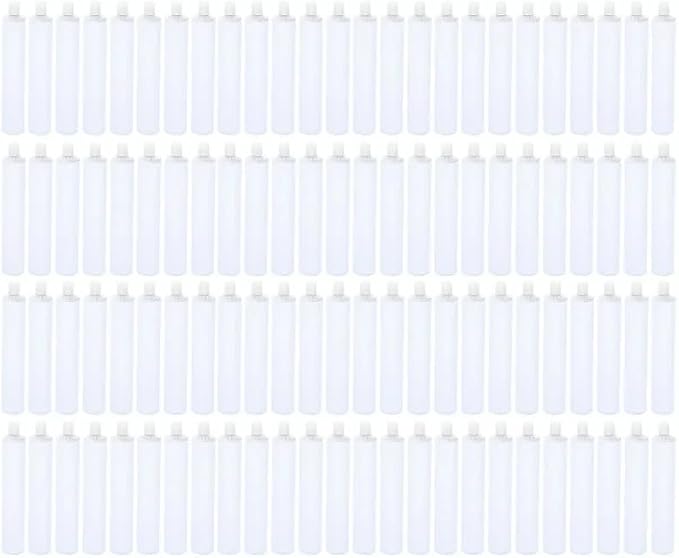 100PCS Empty Toothpaste Tubes, 100ml Aluminum Empty Squeeze Tube Reusable White Skincare Product Dispensing Tubes