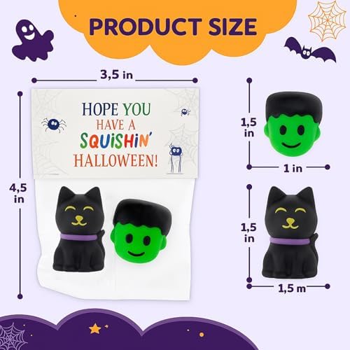 Pop & Squish Halloween Duo | Halloween Pop-Its , Halloween Squishies – Non-Candy Sensory Toys for Kids – Party Favors, Trick-or-Treat, Classroom Gifts