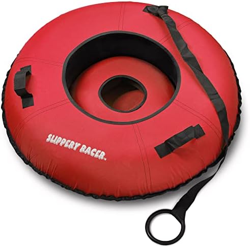 Slippery Racer Heavy Duty Commercial Grade Inflatable Snow Tube with Cover and Rope, PVC Bottom, 44"-Blue