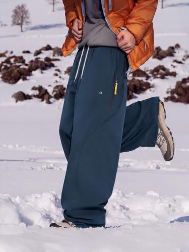 Men's Water-Repellent Ski Snow Hiking Pants Baggy Straight Leg