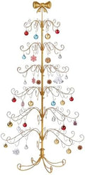 VINGLI 6FT Metal Christmas Ornament Tree, Wrought Iron Display Stand Gold