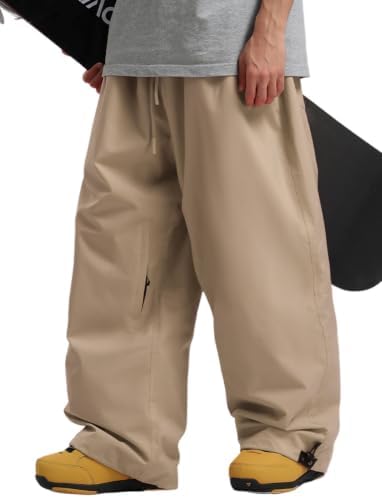 GSOU SNOW Mens Womens Snow Pants Baggy Snowboard Ski Pants 15K Waterproof