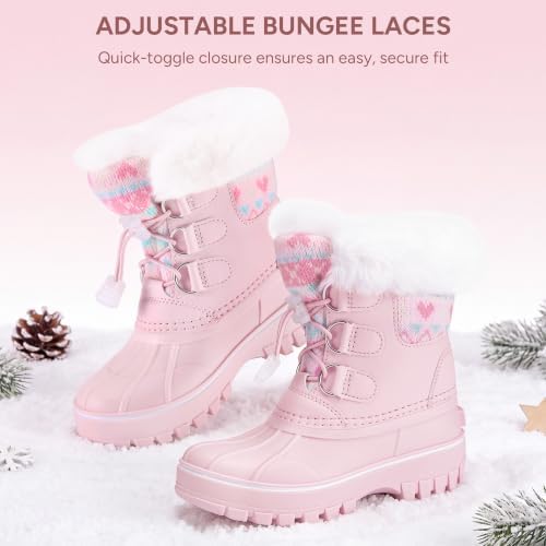 Stelle Girls Snow Boots with Faux Fur Collar Kids Winter Warm Boot