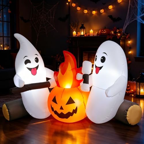 Lulu Home 6FT Halloween Inflatable Ghost, Blow Up Yard Décor